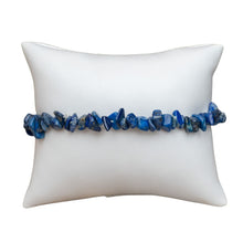 Load image into Gallery viewer, Crystal Chip Bracelet Lapis Lazuli on white pillow - Down To Earth
