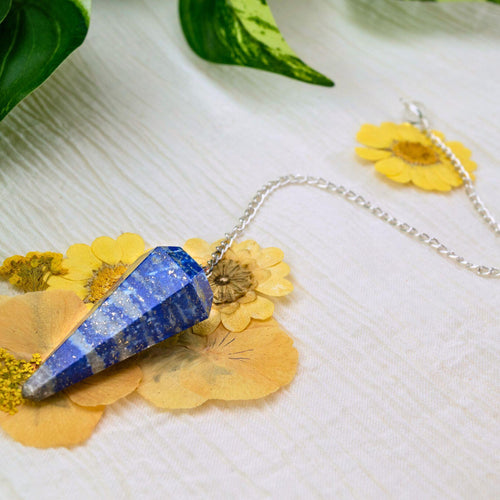 Lapis Lazuli Faceted Pendulum Styled -Down To Earth