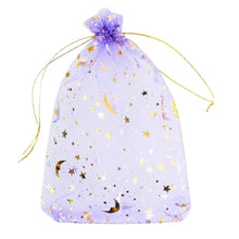 Load image into Gallery viewer, Lavender 4x6 Star and Moon Organza Bag - Down To Earth
