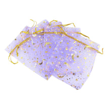 Load image into Gallery viewer, Lavender 4x6 Star and Moon Organza Bags 10pk - Down To Earth
