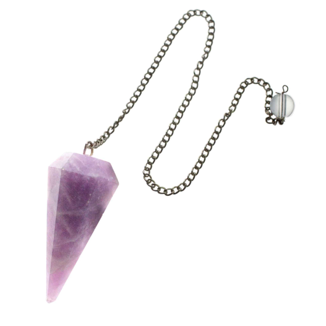 Lepidolite Faceted Pendulum - Down To Earth