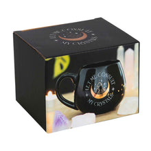 Load image into Gallery viewer, Let Me Consult My Crystals Black Mug Packaging - Down To Earth
