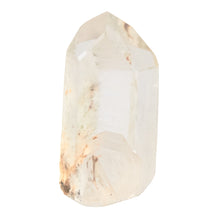 Load image into Gallery viewer, Lodolite Polished Base Point side facing on a white backgound - Down To Earth
