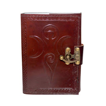 Load image into Gallery viewer, Maiden Mother Moon Leather Journal with Lock Front - Down To Earth
