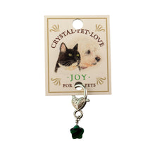 Load image into Gallery viewer, "Crystal Star Malachite Pet Pendant on a branded card with a white background," - Down to Earth.
