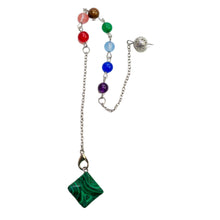 Load image into Gallery viewer, Malachite Merkaba Pendulum with Chakra Stones - Down To Earth
