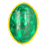 Malachite Oval Bowl Top View - Down To Earth