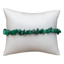 Load image into Gallery viewer, Crystal Chip Bracelet Malachite on white pillow - Down To Earth
