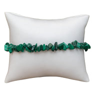 Crystal Chip Bracelet Malachite on white pillow - Down To Earth