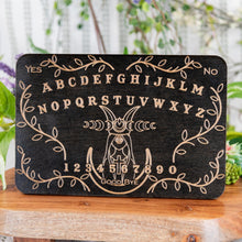 Load image into Gallery viewer, High Priestess Mini Spirit Board on a wooden surface - Down to Earth
