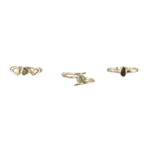 Load image into Gallery viewer, Moldavite Ring group photo on a white background - Down To Earth

