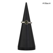 Load image into Gallery viewer, Moldavite Ring #1 size 4 displayed on a white background - Down to Earth
