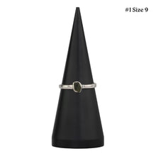 Load image into Gallery viewer, Moldavite Ring #1 size 9 displayed on a white background - Down to Earth
