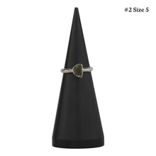 Load image into Gallery viewer, Moldavite Ring #2 size 5 displayed on a white background - Down to Earth

