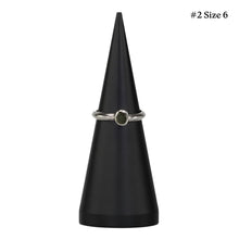 Load image into Gallery viewer, Moldavite Ring #2 size 6 displayed on a white background - Down to Earth
