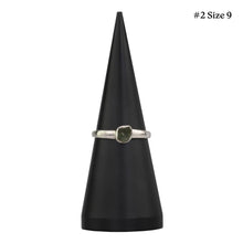 Load image into Gallery viewer, Moldavite Ring #2 size 9 displayed on a white background - Down to Earth
