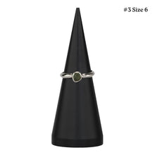 Load image into Gallery viewer, Moldavite Ring #3 size 6 displayed on a white background - Down to Earth
