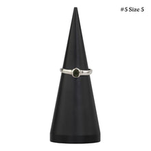 Load image into Gallery viewer, Moldavite Ring #5 size 5 displayed on a white background - Down to Earth
