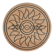 Load image into Gallery viewer, Moon Phrase Upright Incense Holder front side displayed on a white background - Down To Earth
