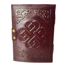 Load image into Gallery viewer, Moon &amp; Fertility Goddess Leather Journal Back - Down To Earth
