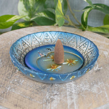Load image into Gallery viewer, Moon &amp; Stars Incense Burner with Incense Cone on a style background - Down To Earth
