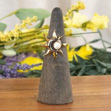 Load image into Gallery viewer, Moon &amp; Sun Adjustable Ring on ring stand - Down To Earth
