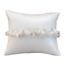 Load image into Gallery viewer, Crystal Chip Bracelet Moonstone on white pillow - Down To Earth
