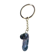 Load image into Gallery viewer, Moss Agate Crystal Phallus Keychain - Down To Earth

