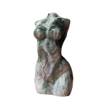 Load image into Gallery viewer, Moss Agate Goddess Crystal Torso - Down To Earth
