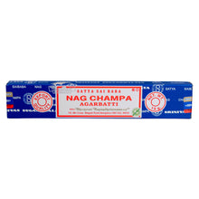 Load image into Gallery viewer, &quot;Single pack of Nag Champa Satya Incense Sticks on a white background,&quot; - Down to Earth.
