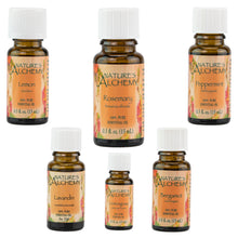Load image into Gallery viewer, Nature’s Alchemy Essential Oil group photo on a white background - Down to Earth
