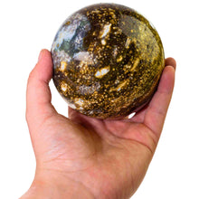 Load image into Gallery viewer, Ocean Jasper Crystal Sphere in Hand - Down To Earth
