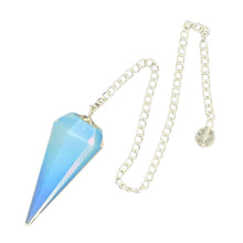 Load image into Gallery viewer, Opalite Faceted Pendulum Side View - Down To Earth
