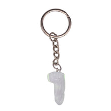 Load image into Gallery viewer, Opalite Phallus Keychain on a white background - Down To Earth
