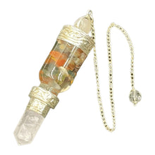 Load image into Gallery viewer, Orgone Energy Chakra Pendulum with Rose Quartz sphere and Point - Down To Earth
