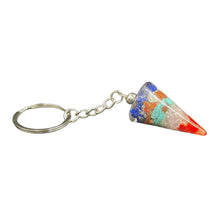 Load image into Gallery viewer, Orgonite Pendulum Keychain Primary Colors - Down To Earth
