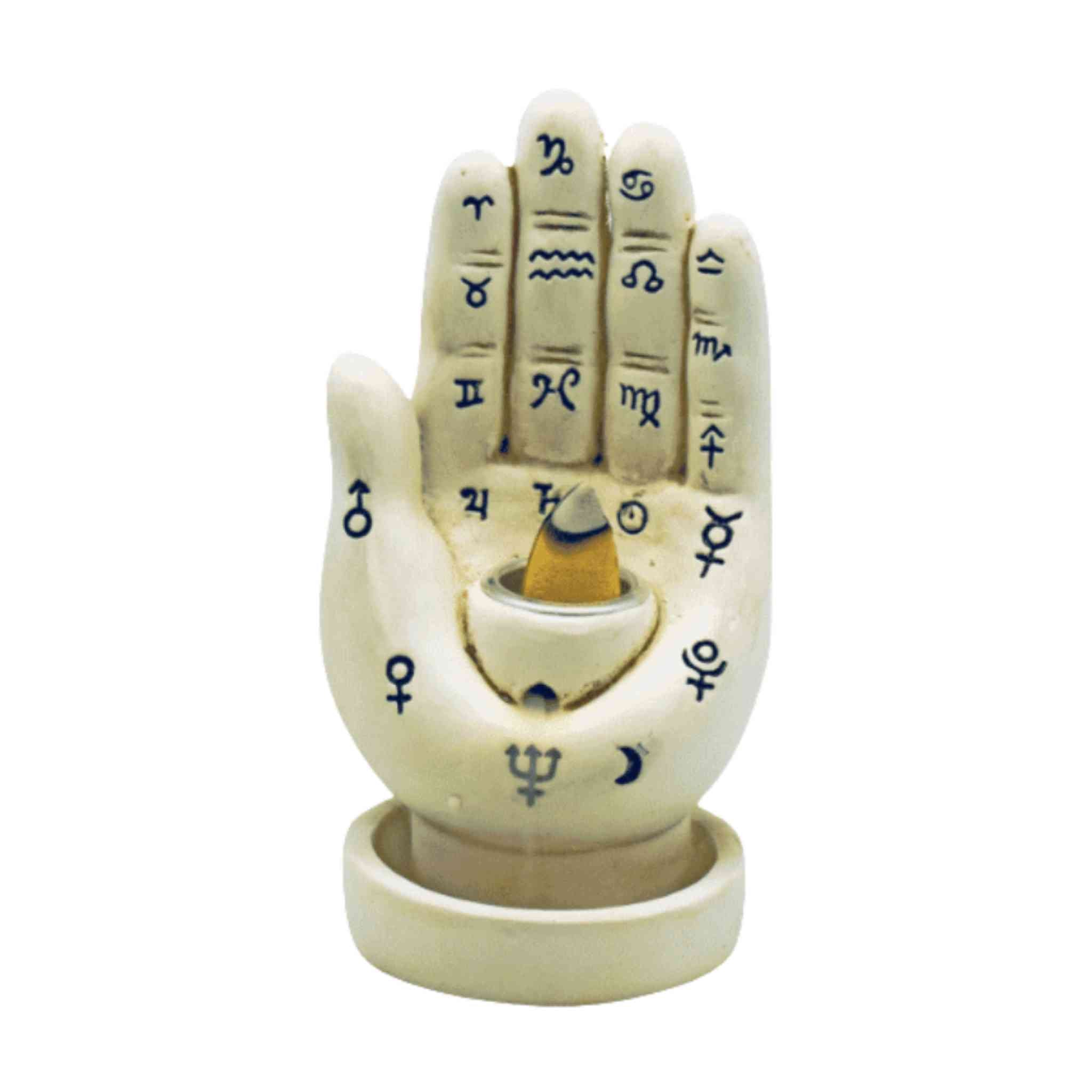 Hand Back Flow Burner White 12cm Palmistry Backflow Incense