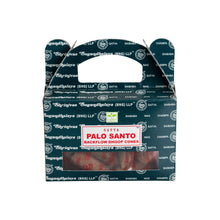 Load image into Gallery viewer, &quot;Single package of Palo Santo Satya Backflow Dhoop Cones on a white background,&quot; - Down to Earth.
