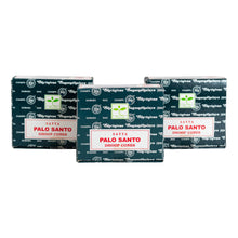 Load image into Gallery viewer, &quot;Three packages of Satya Palo Santo Incense Cones on a white background,&quot; - Down to Earth.

