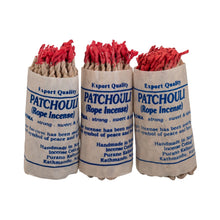 Load image into Gallery viewer, &quot;Three packages of patchouli rope incense with red ends on a white background,&quot; - Down to Earth.
