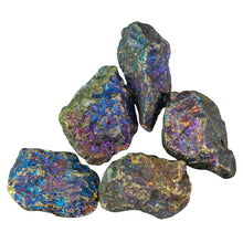 Load image into Gallery viewer, Peacock Ore Raw on a white background - Down to Earth
