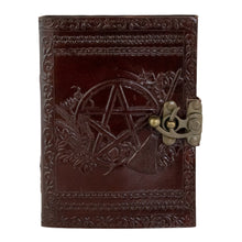 Load image into Gallery viewer, Pentagram Leather Journal front facing displayed on a white background - Down To Earth
