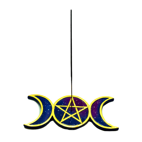 Pentagram and Moon Incense Burner - Down To Earth