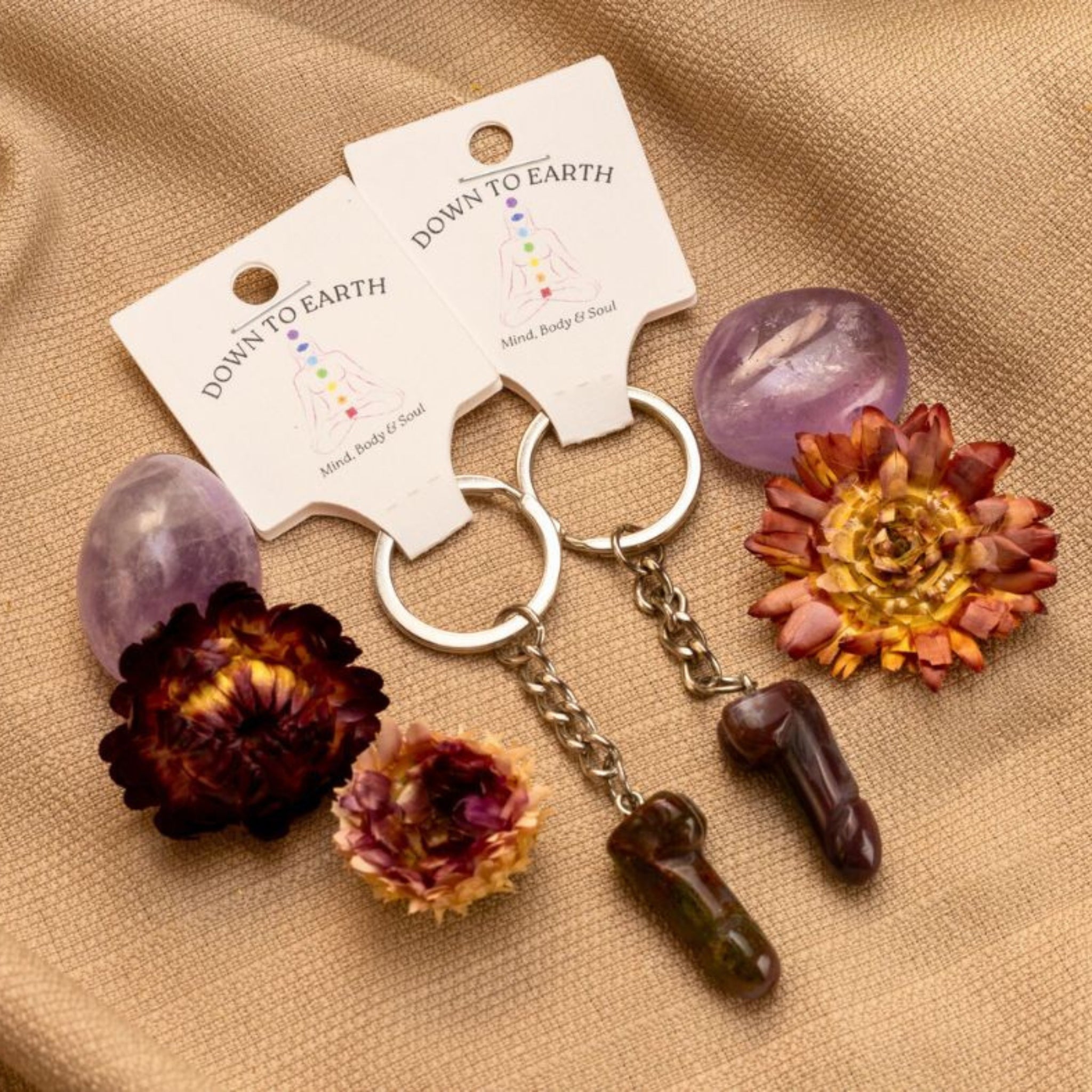 Bold Vibrant: Crystal Phallus Keychain – Down To Earth