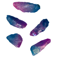 Pink & Blue Aura Quartz Points - Down To Earth