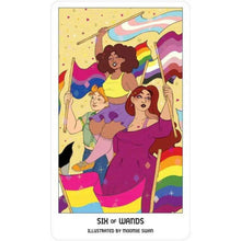Load image into Gallery viewer, Pride Tarot Deck Six of Wands Card - Down To Earth
