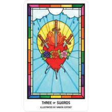 Load image into Gallery viewer, Pride Tarot Deck Three of Swords Card - Down To Earth
