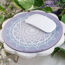 Load image into Gallery viewer, Protection Crystal Grid Mouse Pad on a white surface - Down to Earth
