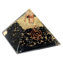 Load image into Gallery viewer, Orgonite Crystal Pyramid Black Tourmaline side angle - Down to Earth
