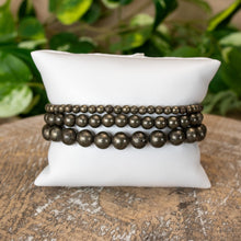 Load image into Gallery viewer, Pyrite Crystal Energy Bracelets 4mm, 6mm and 8mm - Down To Earth
